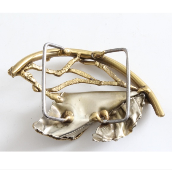 Copa Collection Belt Buckle with Amethyst Stone Vintage 70s Rare Abstract - Picture 7 of 8